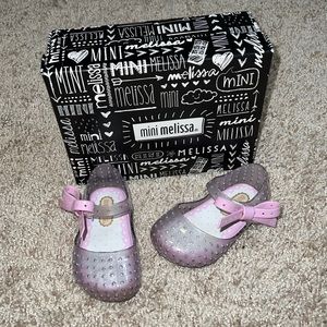 Mini Melissa Clear Glitter Mary Jane Flats